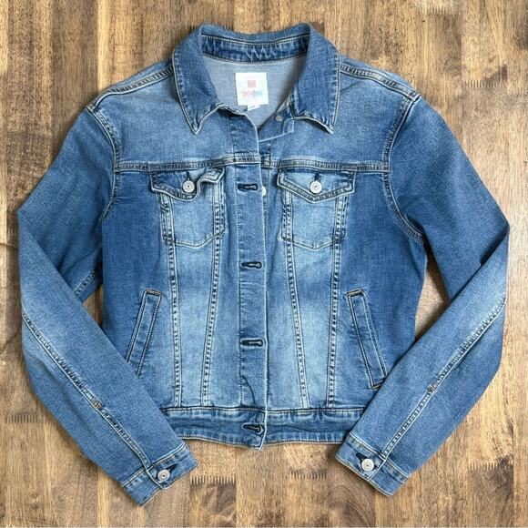 Western Aztec Embroidered Cropped Denim Jean Jacket LuLaRoe Women's Size Medium - Picture 3 of 8